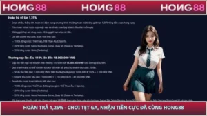 Hoàn Trả 1,25% - Chơi Tẹt Ga, Nhận Tiền Cực Đã Cùng HONG88