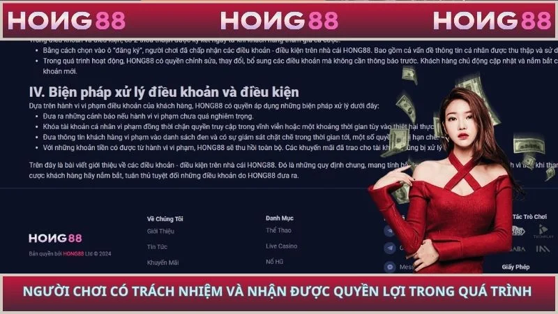 Người chơi có trách nhiệm và nhận được quyền lợi trong quá trình tham gia