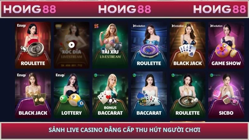 Sảnh live casino đẳng cấp thu hút người chơi