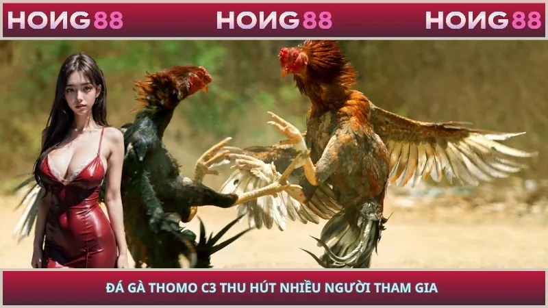 Đá gà Thomo C3 thu hút nhiều người tham gia