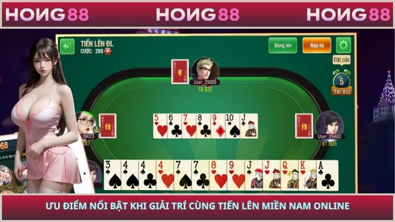 Ưu điểm nổi bật khi giải trí cùng tiến lên miền Nam online