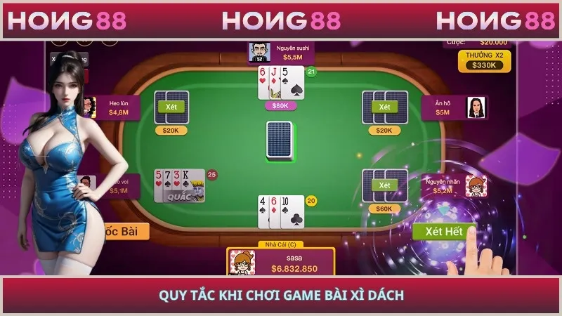 Quy tắc khi chơi game bài xì dách